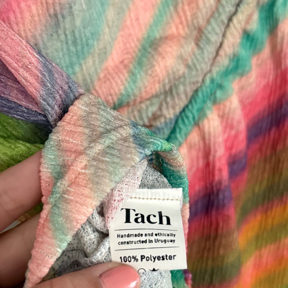 Tach Clarissa Top Multicolor Asymmetrical Ruched Drawstring - XLarge - Picture 4 of 5